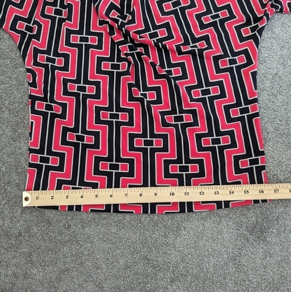 MICHAEL Kors Women's Red Blouse Geometric Print Size Small - Picture 7 of 9